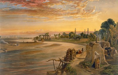 1867年の「インドの古代と現代」からのレイビー川 作： William Crimea Simpson